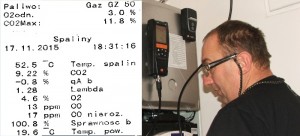Wskazania wartości pracy kotła 17.11.2015r.-2